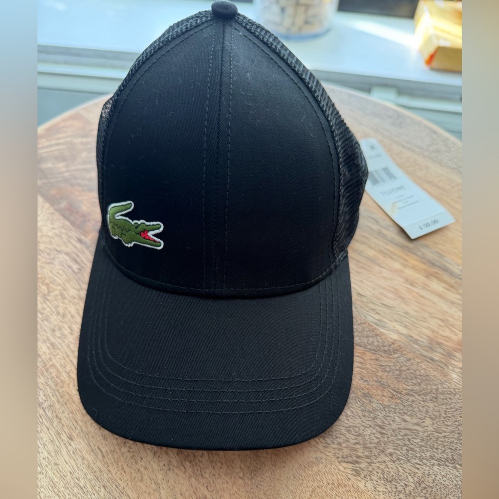Black Lacoste Hat- NWT